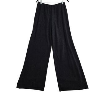 Alex Evenings Black Metallic Knit Wide-leg Pull-on Pants Sz L Dressy Party
